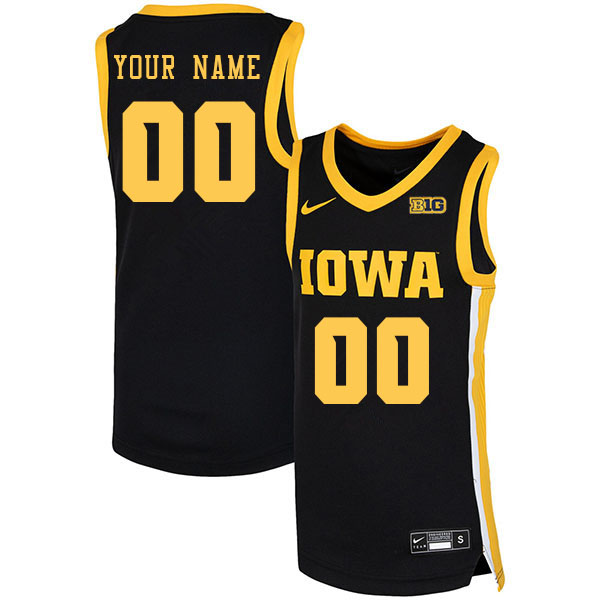 Custom Iowa Hawkeyes Name And Number College Basketball Jerseys Stitched-Black